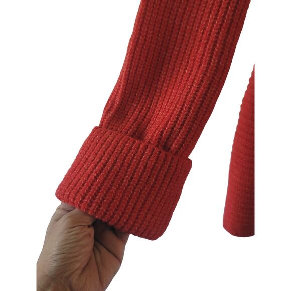 NEW Anthropologie Oversized Pilcro Cowl Neck Red Sweater - Medium - Picture 7 of 8